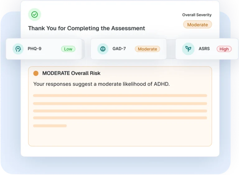 ADHD report and treatment plan